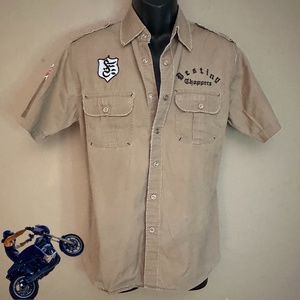 Destiny Choppers Embroidered Short Sleeve Shirt Medium Gently worn 100% cotton